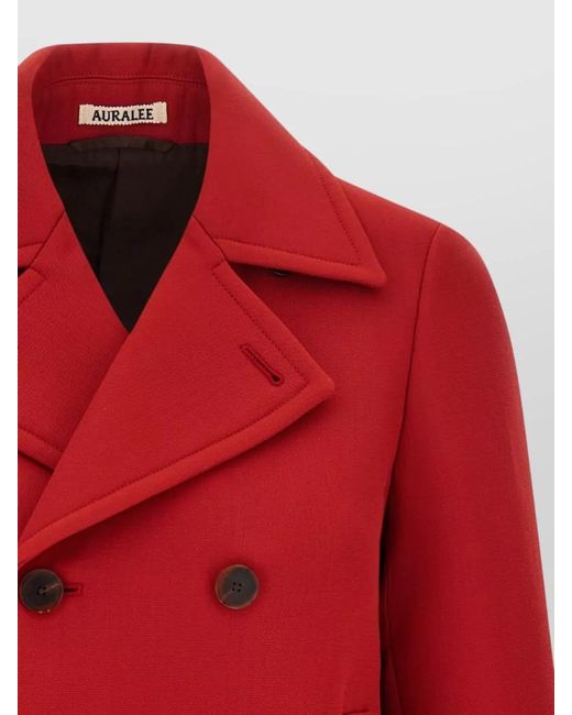 Auralee Red Wool Fitted Jacket
