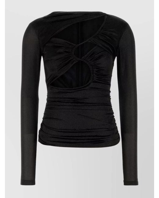 Isabel Marant Black Silk Blend Rose Blouse