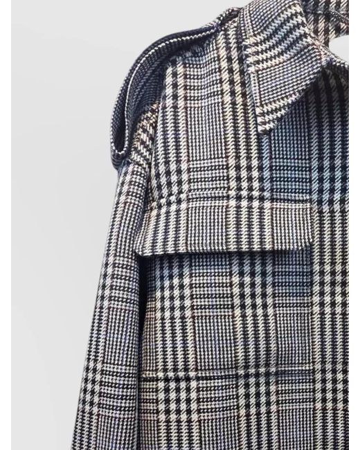 Stella McCartney Gray Wool Overshirt Longline Plaid Design