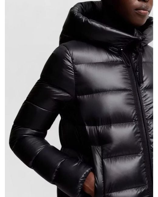 Moncler Black Suyenne Hooded Mid Length Down Coat