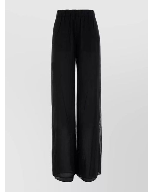 ANDAMANE Black Wide-Leg Pyjama Bottoms