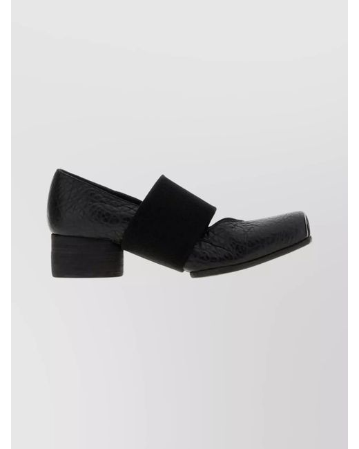 Uma Wang Black Leather Ballet Pumps