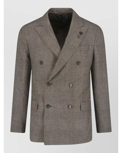 Lardini Brown Virgin Wool Blazer for men