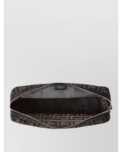 Fendi Gray Medium Ff Clutch Bag Daily Use for men