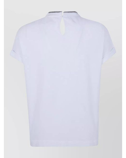 Brunello Cucinelli White Cotton Round Neck T-Shirt