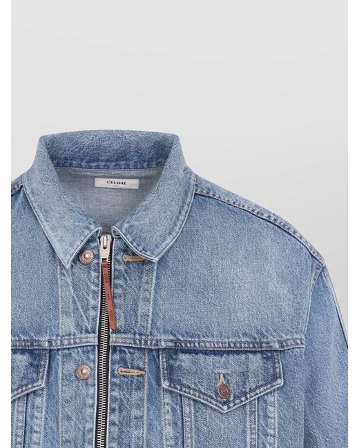 Céline Blue Denim Oversized Trucker Jacket for men