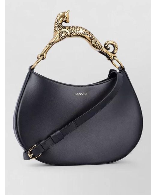 Lanvin Blue Hobo Bag Cat Handle Shoulder Style