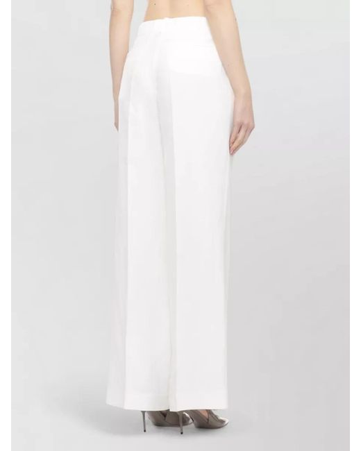 P.A.R.O.S.H. White Wide-Leg Trousers