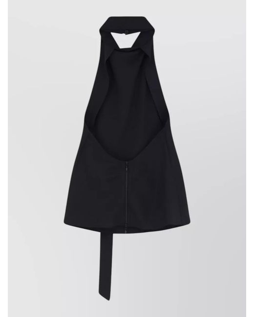 Alysi Blue Bow Back Crew Neck Sleeveless Top