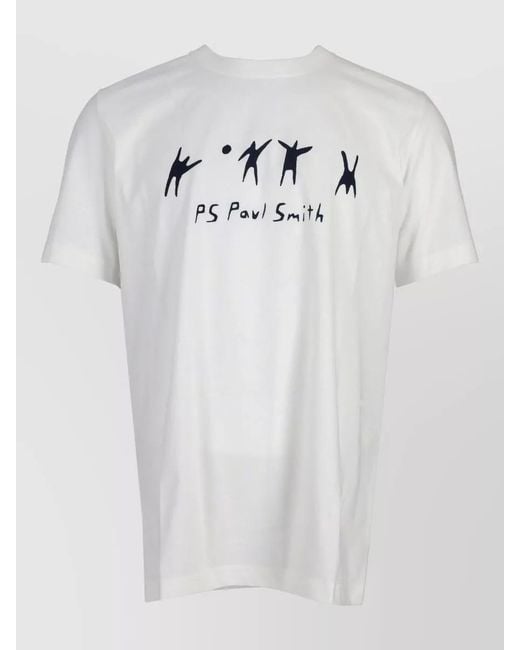 Paul Smith White Regular Fit Volleyball Graphic T Shirt for men