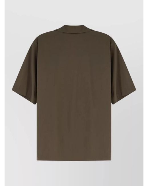 Aspesi Green Ago Cotton Blend Shirt Notched Collar for men