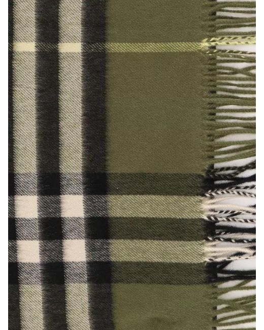 Burberry Green Check Cashmere Scarf for men