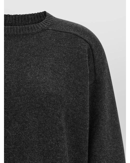Loulou de Saison Black Breha Crew Neck Cropped Knit Sweater