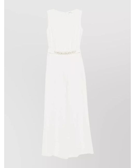 P.A.R.O.S.H. White Sleeveless Jumpsuit Silk And Nylon Blend