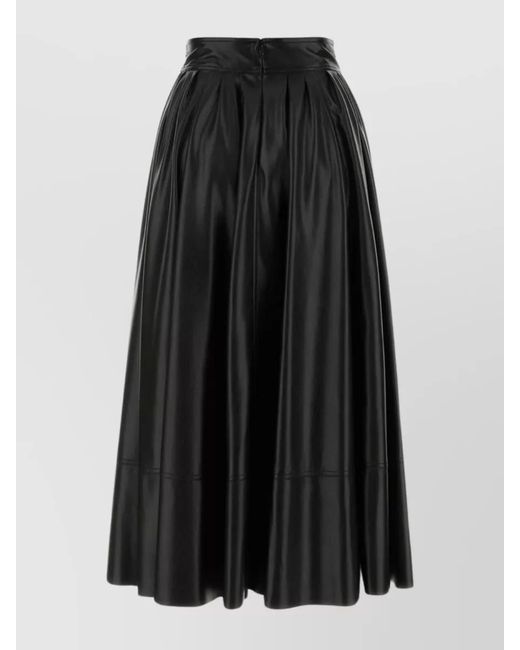 Philosophy Black Pleated Midi Skirt