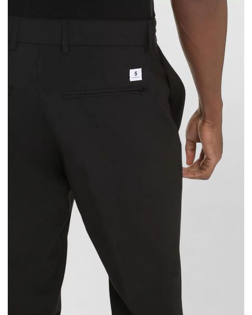 Department 5 Black Wool Blend Trousers Belt Loops Pockets for men
