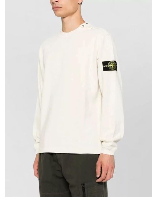 Stone Island Natural Crew Neck Sweater Long Sleeves Regular Fit for men