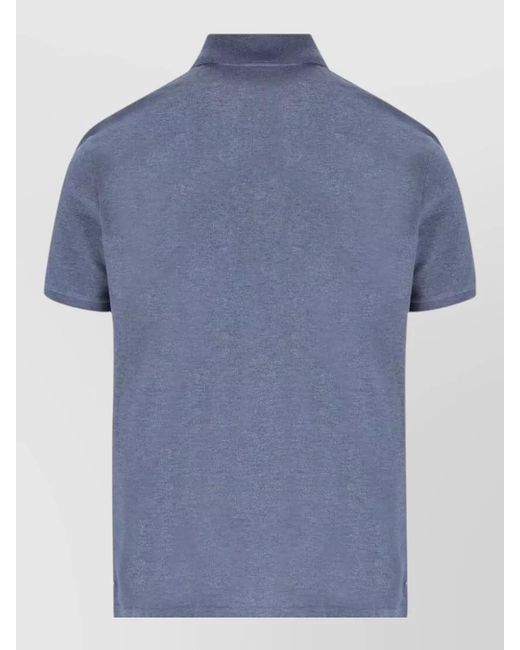 Moncler Blue Cotton Polo Shirt