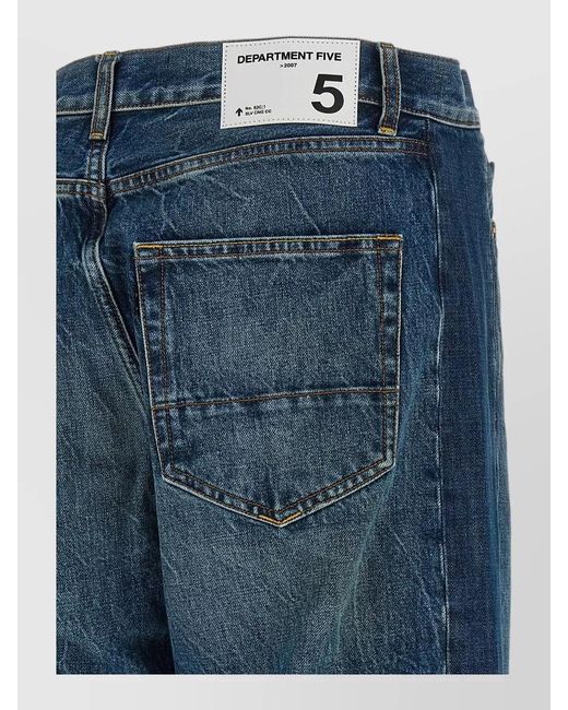 Department 5 Blue Curtis Jeans Straight Leg Belt Loops Back Pocket for men