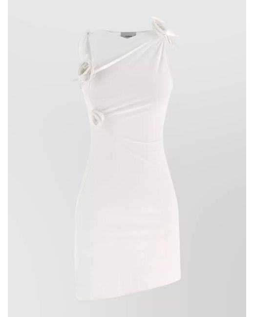 Coperni White Asymmetric Mini Dress