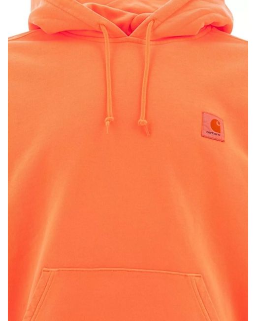 Carhartt Orange Cotton Hooded Sweatshirt for men