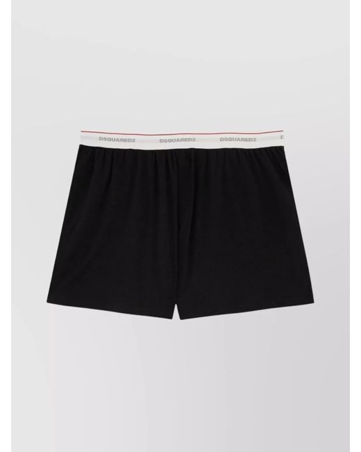 DSquared² Black Elastic Waistband Block Boxer Shorts for men