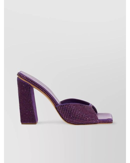 Gia Borghini Purple Silk Sandals