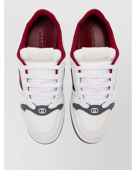 Gucci White Nylon Lace-Up Sneakers for men