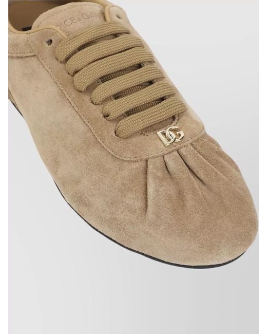 Dolce & Gabbana Natural Suede Loafers Low Profile Rubber Sole