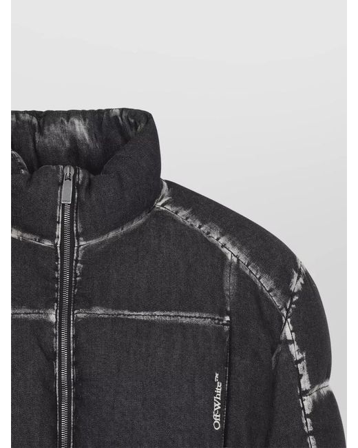 Off-White c/o Virgil Abloh Black Denim Quilted Puffer Jacket for men