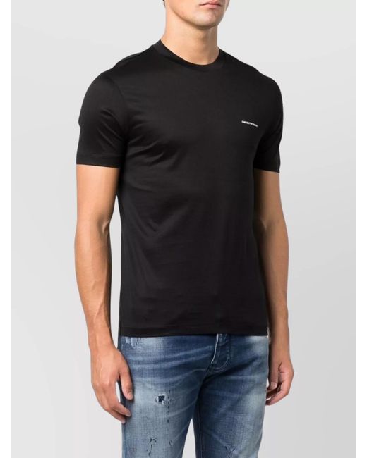 Emporio Armani Black Logo Print T-Shirt for men