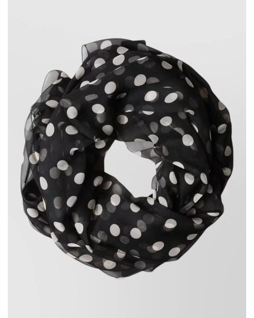Dolce & Gabbana Black Polka Dot Silk Neck Wrap Shawl Scarf for men