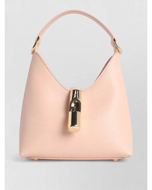 Furla Pink Mini Bag Hobo Iride With Detachable Strap