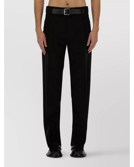 Moschino Black Virgin Wool Regular-Fit Trousers for men