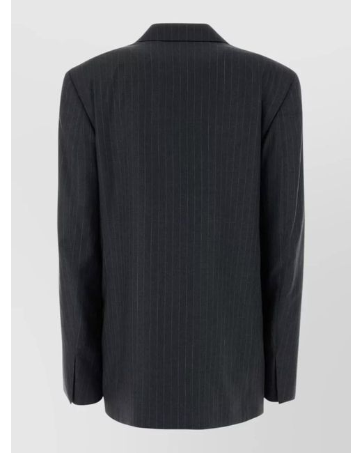 Gucci Black Wool Blazer Pinstripe Single Breasted Tailoring