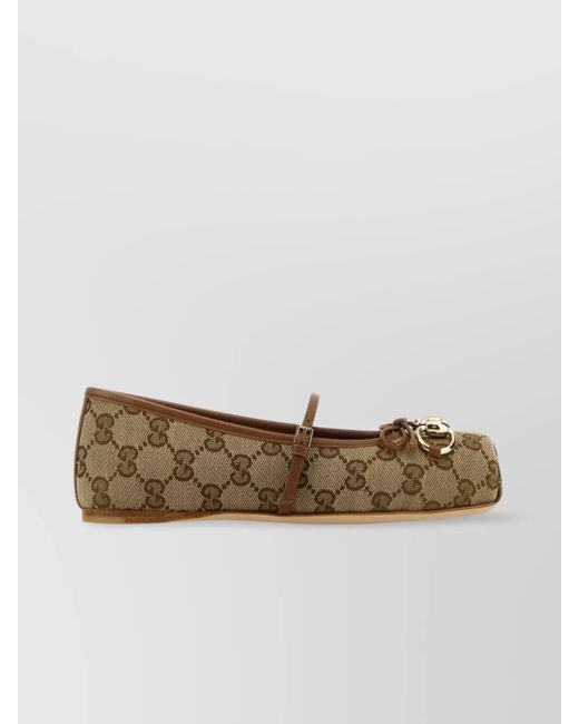 Gucci Brown Horsebit Ballet Flats