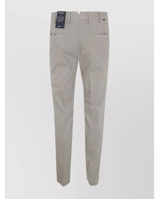 Incotex Gray Straight-Leg Trousers for men