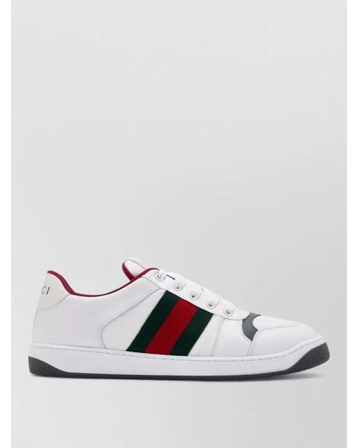 Gucci White Nylon Lace-Up Sneakers for men