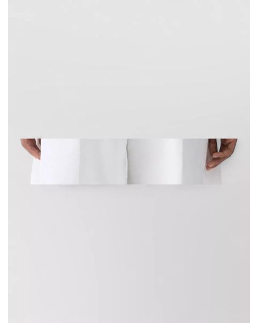 Jacquemus White Peplum Top Ruffled Hem Spaghetti Straps Square Neck