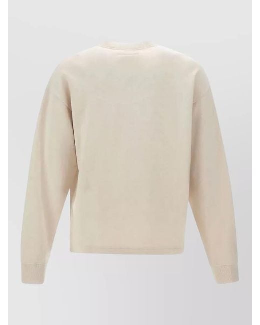 MM6 by Maison Margiela Natural Jersey Crew Neck Sweatshirt Graphic Back Stitching for men