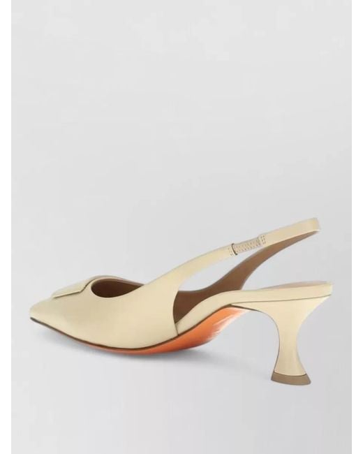 Santoni Natural Leather Slingback Mules