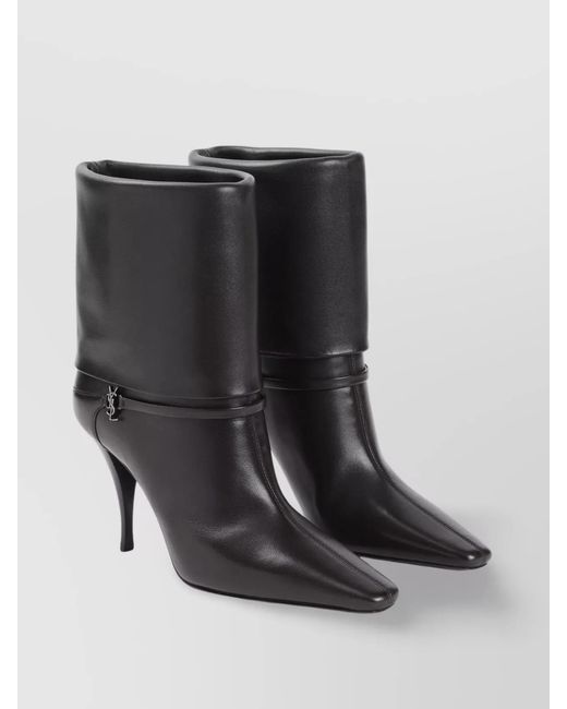 Saint Laurent Black Vicky Bootie 90 Ankle Length Boot