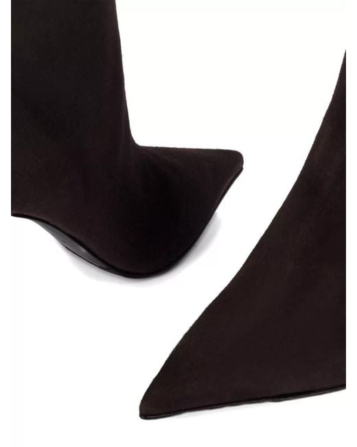 Le Silla White Ankle Boots Pointed Toe Stiletto Heel Suede