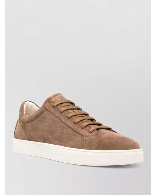 Tod's Brown Suede Low-Top Sneakers for men