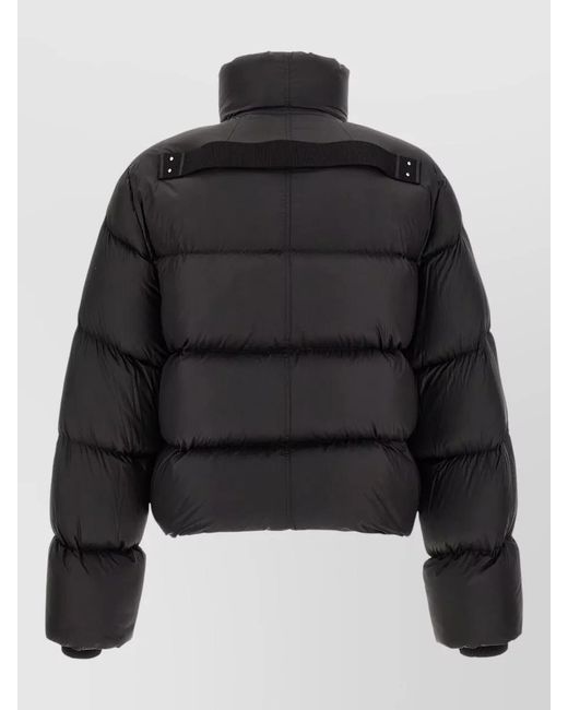 Rick Owens Black Turtle Down Cropped Jacket High Collar for men