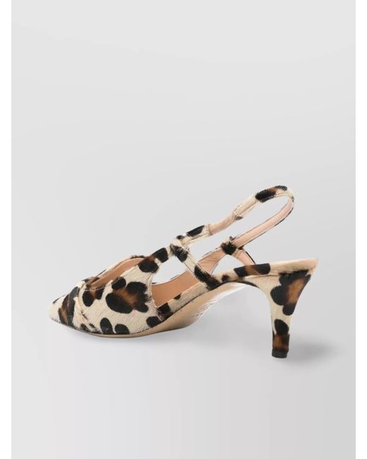 P.A.R.O.S.H. Metallic Leather Leopard-Print Slingback Pumps