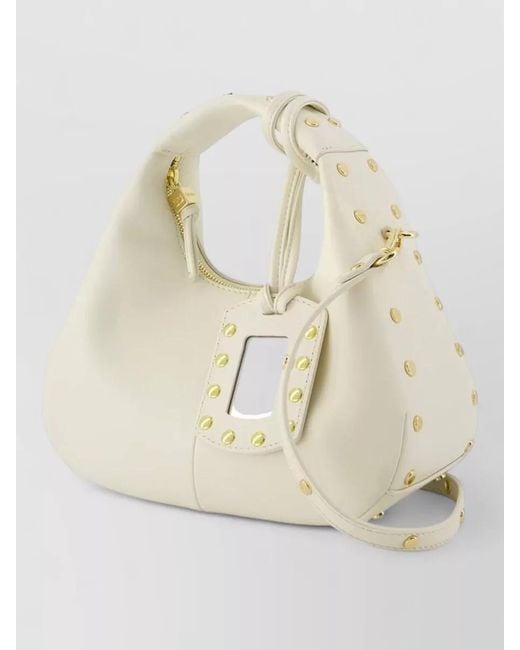 Ganni Natural Mini Hobo Shoulder Bag Leather Calfskin