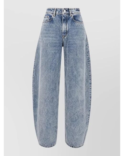 Alaïa Blue High Waist Jeans Relaxed Fit Wide Leg