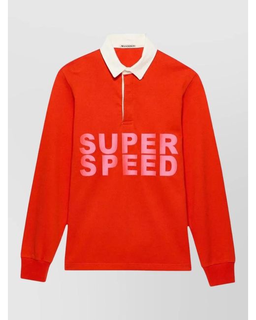 J.W. Anderson Red Super Speed Short-Sleeved Polo T-Shirt