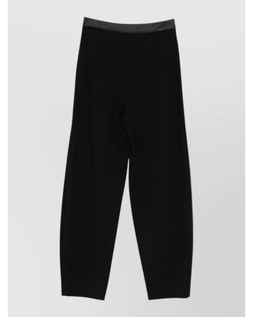 Emporio Armani Black Tailored Pants Dart Detail Tapered Leg